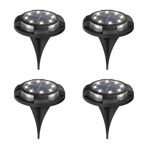 Solar Landscape Lighting 4Pcs 8 LED Solar Underground Buried Lights for Garden Roadway Outdoor Path Lighting House Decor