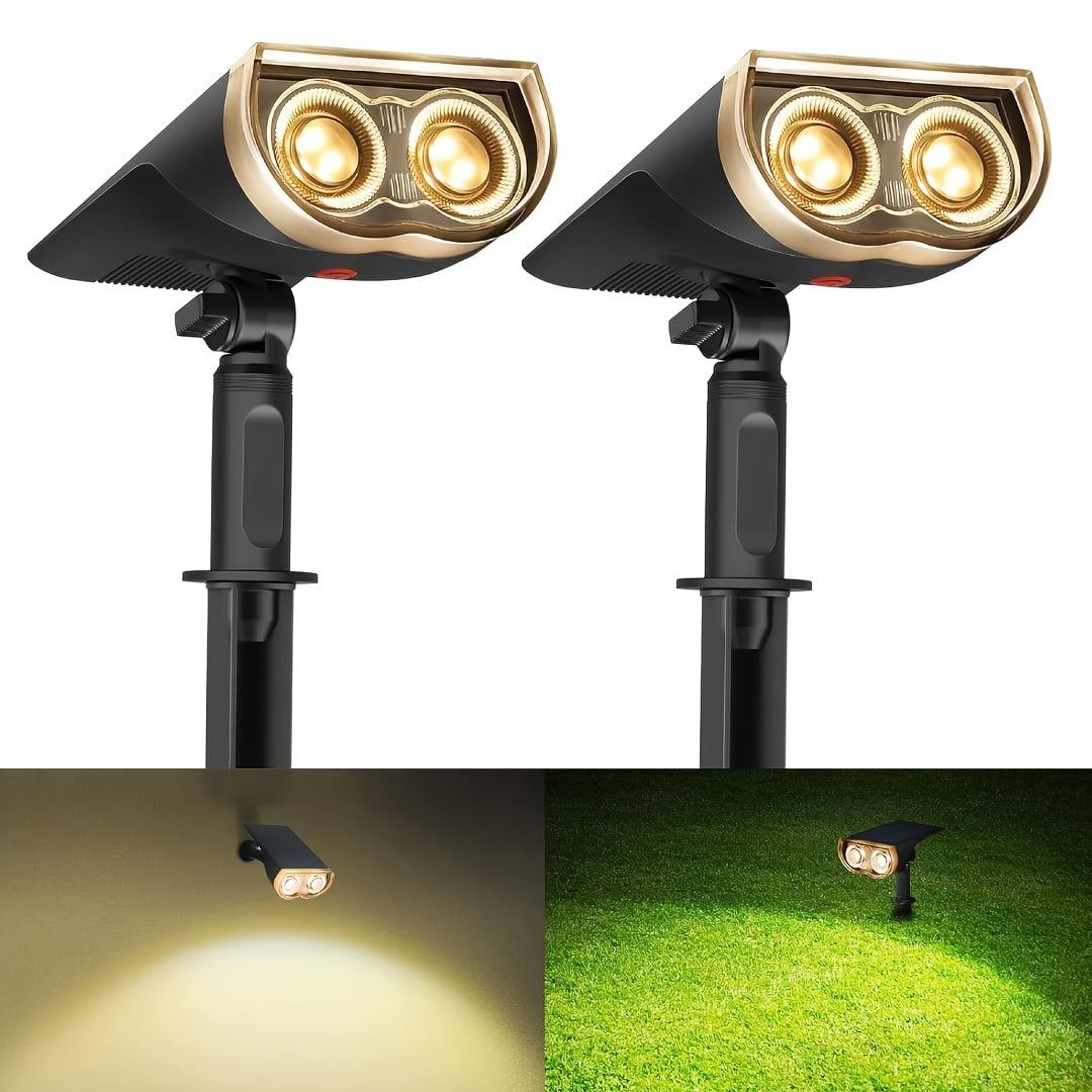 Solar Landscape Lights Outdoor, RGB Color Changing LED Spotlights, 10 ... - Positionable Patio Spotlights