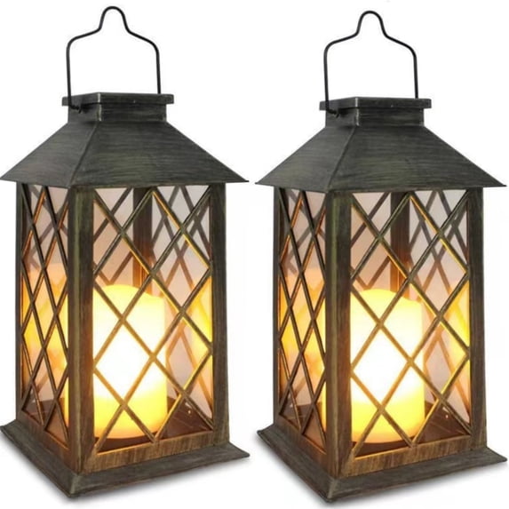 MEHOOM 2 Pack Outdoor Solar Lanterns Colorful, LED Fairy Lights Hanging Decorative Garden Lights, Waterproof Solar Powered Lights for Patio, Yard, Balcony, Christmas Decorations Outdoor