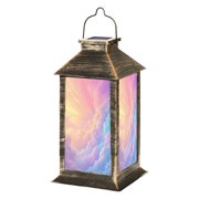 Solar Lantern Colorful Clouds Sunset Sky Pastel Hues Light Reflections Garden Hanging Lantern Waterproof Solar Powered Lighting Outdoor Lamp for Deck Yard Camping Patio Decor