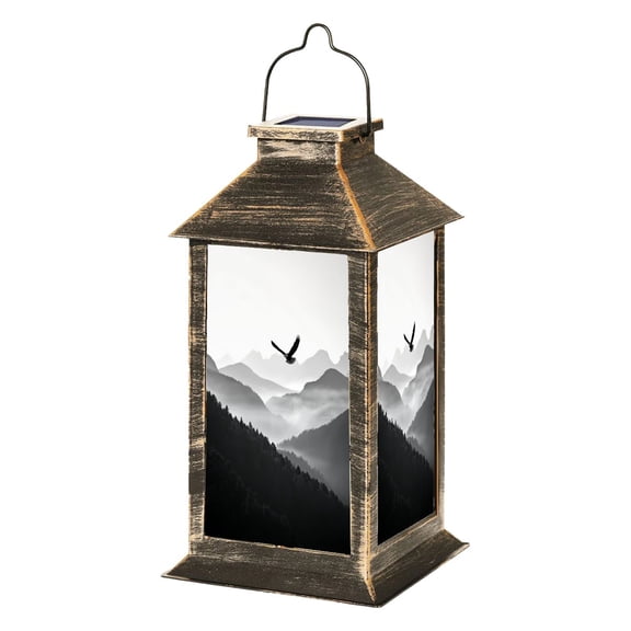 Solar Lantern Eagle Shadow Misty Ridges Garden Hanging Lantern Waterproof Solar Powered Lighting Outdoor Lamp for Deck Yard Camping Patio Decor