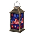 thumbnail image 1 of Solar Lantern Flag Fireworks Stars Red White Blue Colors Garden Hanging Lantern Waterproof Solar Powered Lighting Outdoor Lamp for Deck Yard Camping Patio Decor, 1 of 7