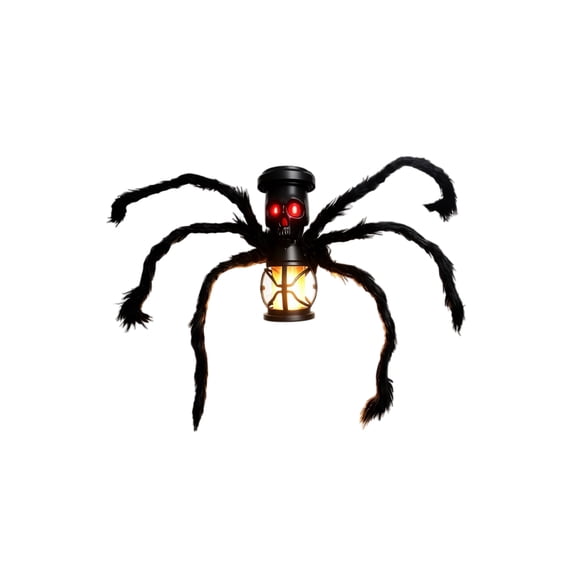Solar Lantern Flame Spider Lantern Halloween Outdoor Courtyard Decoration,(A+B)2Pcs