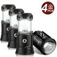 thumbnail image 1 of Solar Lantern Flashlights, Rechargeable Camping Lantern Led, Collapsible & Portable for Emergency, Hurricanes, Power Outage, Storm (Black 4), 1 of 9