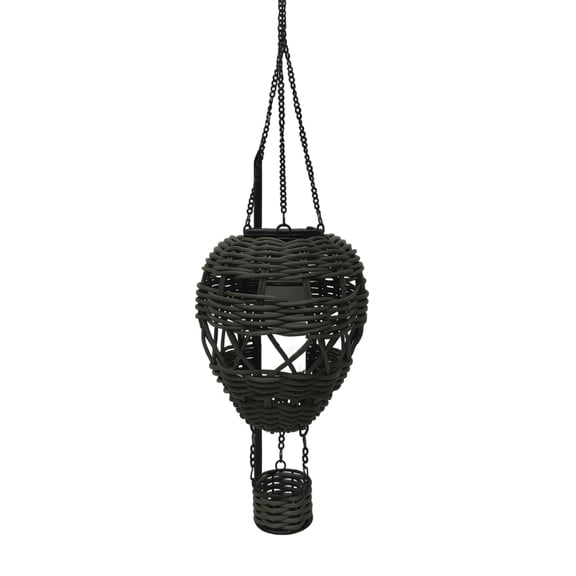 Solar Lantern, Flickering Flame Hot Air Balloon Shaped Woven Rattan Hanging Solar Light, 1 Pack, Outdoor Decorative Lantern for Tree Yard Lawn Porch Patio Garden Ambient Lighting Ornament