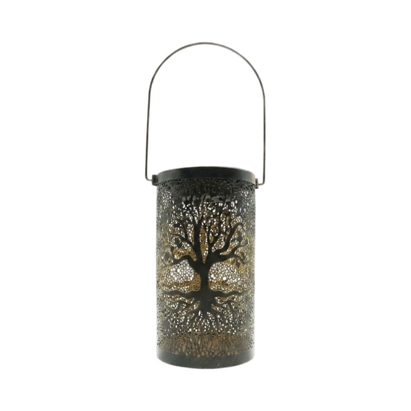 Solar Lantern Hollow Tree Pattern Waterproof Outdoor Decorative Lantern For Patio Garden Yard 1 Pack