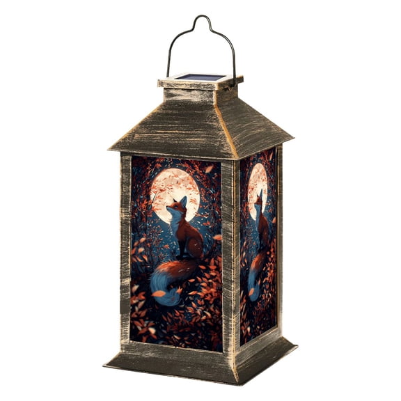 Solar Lantern Hyperrealistic Fox Bushy Tail Magical Moonlight Garden Hanging Lantern Waterproof Solar Powered Lighting Outdoor Lamp for Deck Yard Camping Patio Decor