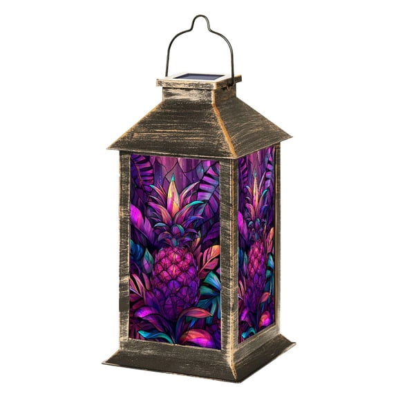 Solar Lantern Intricate Pineapple Tropical Leaves Garden Hanging Lantern Waterproof Solar Powered Lighting Outdoor Lamp for Deck Yard Camping Patio Decor
