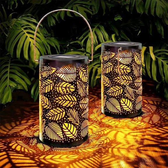 GLUAAE Solar Flower Lantern - Outdoor Hanging Light with Warm LED for Garden, Patio & Pathway