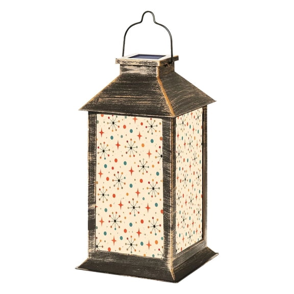Solar Lantern Mid century fifties modern atomic retro colors seamless Part Garden Hanging Lantern Waterproof Solar Powered Lighting Outdoor Lamp for Deck Yard Camping Patio Decor