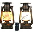 thumbnail image 1 of Solar Lantern Outdoor, 2 Pack Hanging Lantern with Remote Control, Flickering Flame Vintage LED Lantern, 1 of 6