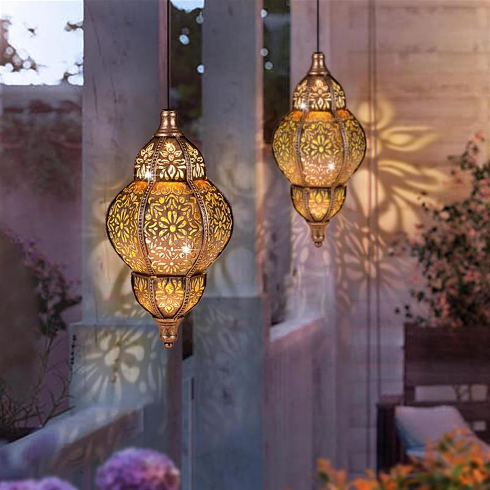 Solar Lantern Outdoor Decorative Hanging Light, 2025 New Design, Motion Sensor, Waterproof Garden Lamp, Energy Saving Solar Powered Patio Light for Yard Terrace Courtyard, Easy Install