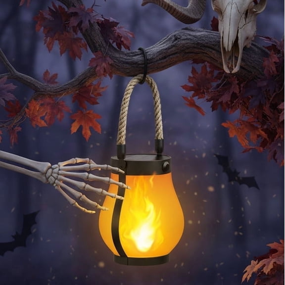 Solar Lantern Outdoor Lights Waterproof, Dancing Flame Solar Lantern Outdoor Lights, Lysliv Hemp Rope Hanging Flame Lanterns for Garden Yard Decorations