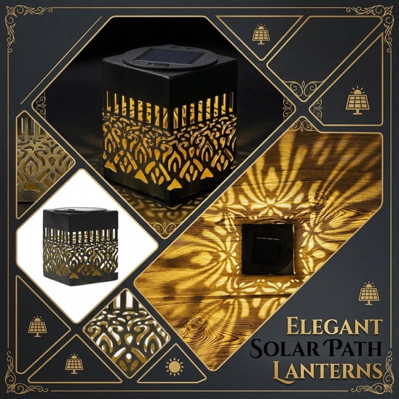 Solar Lantern Outdoor – Mandala Pattern Garden Fence Light, Solar Mandala Light Outdoor, Waterproof Solar Fence Light for Yard Patio, 1pc