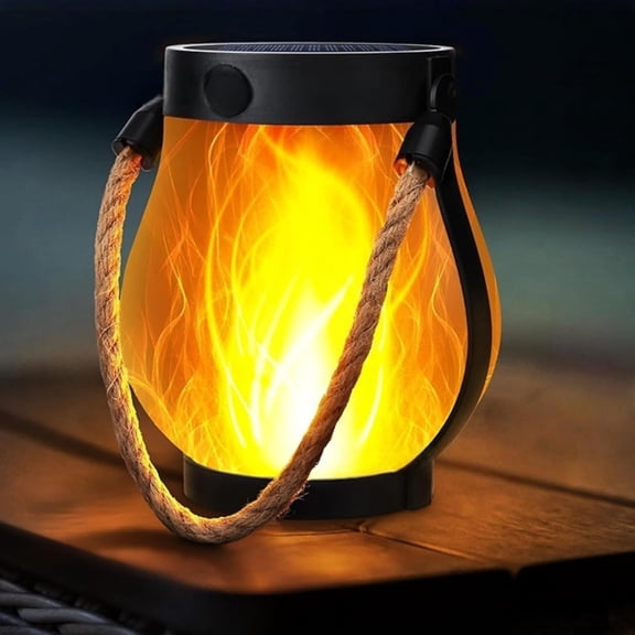 Solar Lantern Outdoorlights, Hemp Rope Flame Lamp, Dancing Flame Solar Lantern Outdoor Lights, for Camping Pathway Yard Patio Porch Garden Decor (1pcs)