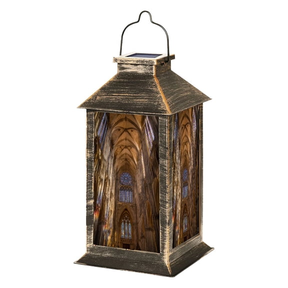 Solar Lantern saint peter beauvais cathedral beauvais france stained glass Garden Hanging Lantern Waterproof Solar Powered Lighting Outdoor Lamp for Deck Yard Camping Patio Decor