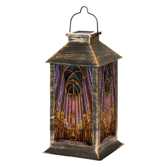 Solar Lantern sainte chapelle paris beautiful stained glass beautiful church Garden Hanging Lantern Waterproof Solar Powered Lighting Outdoor Lamp for Deck Yard Camping Patio Decor