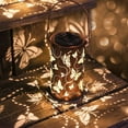 thumbnail image 1 of Solar Lanterns Outdoor Hanging Lantern Lights Hollowed-Out Metal Decor Lantern LED Light Delicate Garden Decoration For Patio 11*4In, 1 of 6