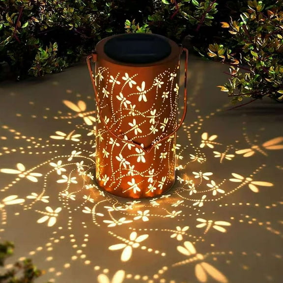Solar Lanterns Outdoor Hanging Lantern Lights,Outdoor Solar Lanterns, Garden Waterproof Metal Hanging Decor Lights for Patio Yard Pathway Lawn Front Porch, Birthday Gardening Gifts for Women