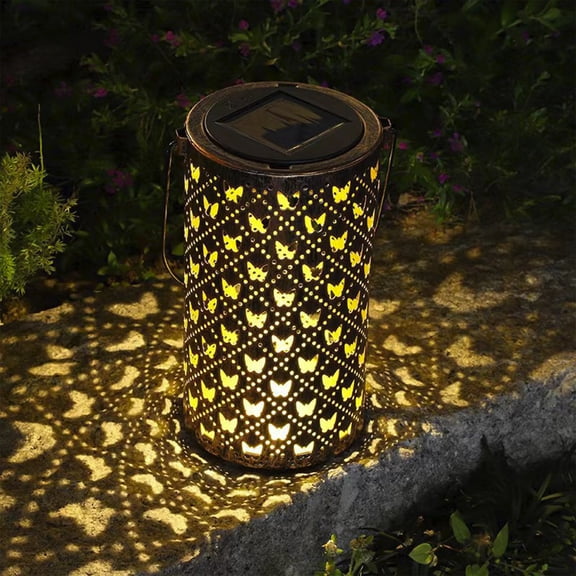 Solar Lanterns Outdoor Hanging Waterproof Decorative Butterfly Light Effect LED Solar Lanterns Garden Patio Yard Tabletop Night Illumination