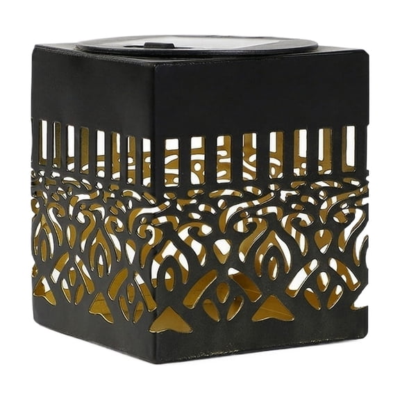 Solar Lanterns Outdoor, Solar-Powered Path Lights with Mandala Pattern, Waterproof Decorative Lights for Patio, Garden, Yard, Walkway, Driveway - Auto On/Off, Energy-Saving, Elegant Black Design with