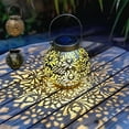 thumbnail image 1 of Solar Lanterns, Outdoor Waterproof Hanging Solar Lights, Metal Decorative Lanterns for Yard Patio Garden, Solar Powered Tabletop Decor, Unique Gifts for Women Gardening, 1 of 7