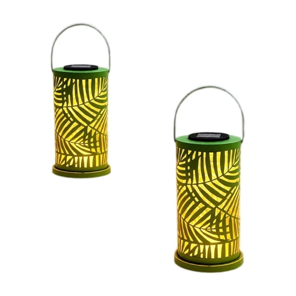 Solar Lanterns Outdoor Waterproof, Path Light with Punched Pattern Shadows, Hanging Solar Lights for Outside Garden Patio Walkway As Show