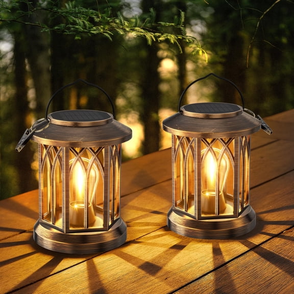 Solar Lanterns Outdoor Waterproof, Upgraded Bright Hanging Solar Lights for Outside,Solar Powered Lanterns Lighting LED for Garden Patio Yard Decorative