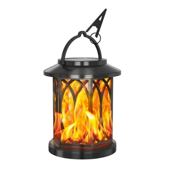 Solar Lanterns Outdoor Waterproof, Upgraded Flickering Flame Outdoor Solar Lantern, Outdoor Hanging Solar Lights for Yard Porch Path Balcony Patio Decor 2 Pack