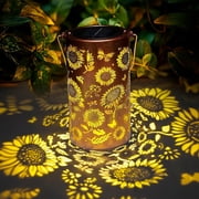 Solar Lanterns Outdoor Waterproof sunflower Garden Decor Gifts for Women Mom Grandma Hanging Solar Lights Metal Solar Decoration Outside for Yard, Patio, Backya