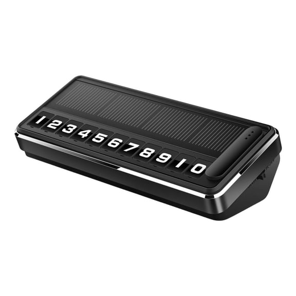 Solar Led Multiple Number Car Phone Number Temporary Parking Plate Black