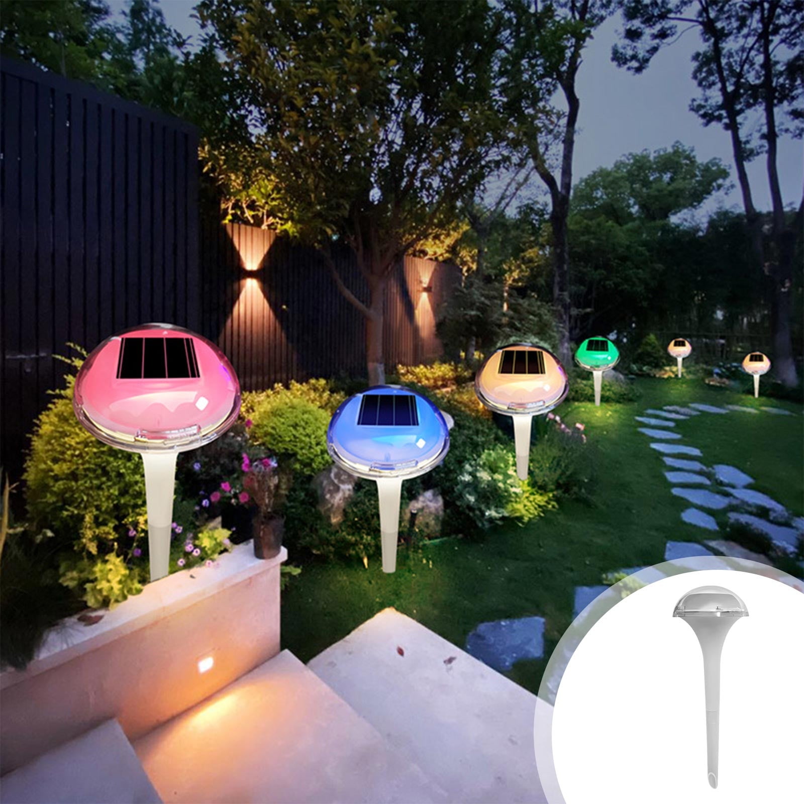 Halloween Solar Pathway Lights Outdoor 4 Pcs, Yellow LED Driveway...