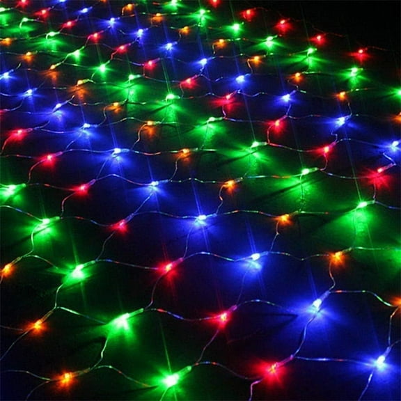 Solar Led Net Fairy Lights, 204 Led 2x3m Mesh String Decorative Lights 8 Modes Waterproof Net Light Mesh Light for Curtain Backyard Patio Christmas Tree Garden