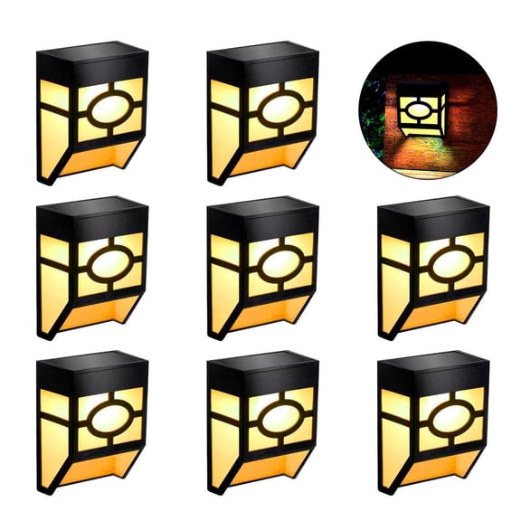Solar Light 8 Piece Set Solar Light Outdoor Waterproof Suitable for Garden, Courtyard, Garage, Courtyard, Deck