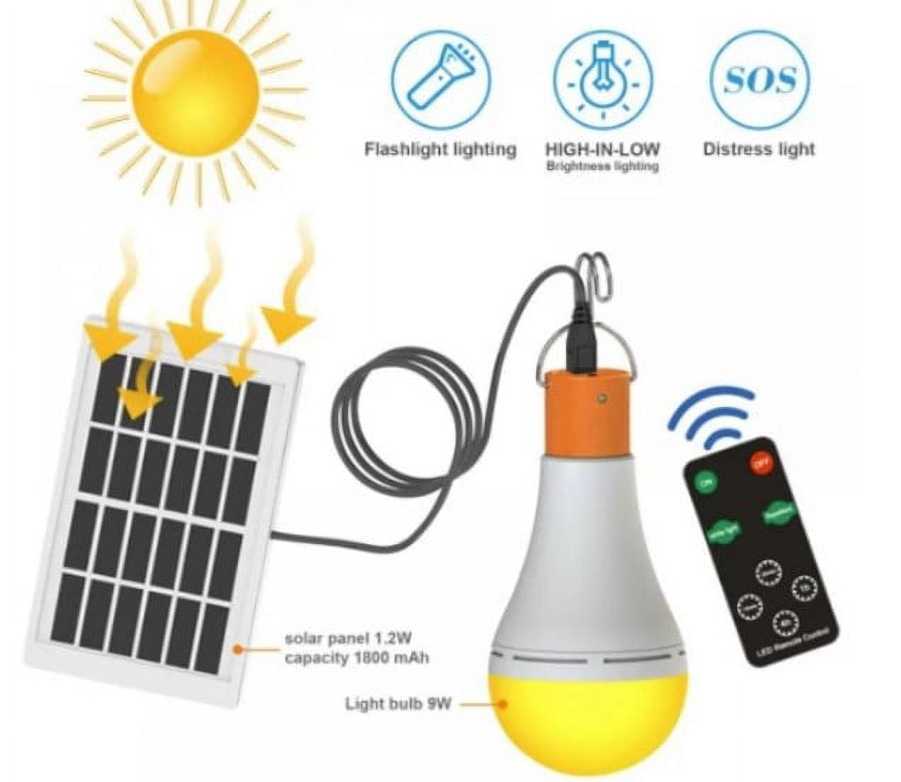 Solar Light Bulb Outdoor Rechargeable Led Bulb Solar Powered Light with