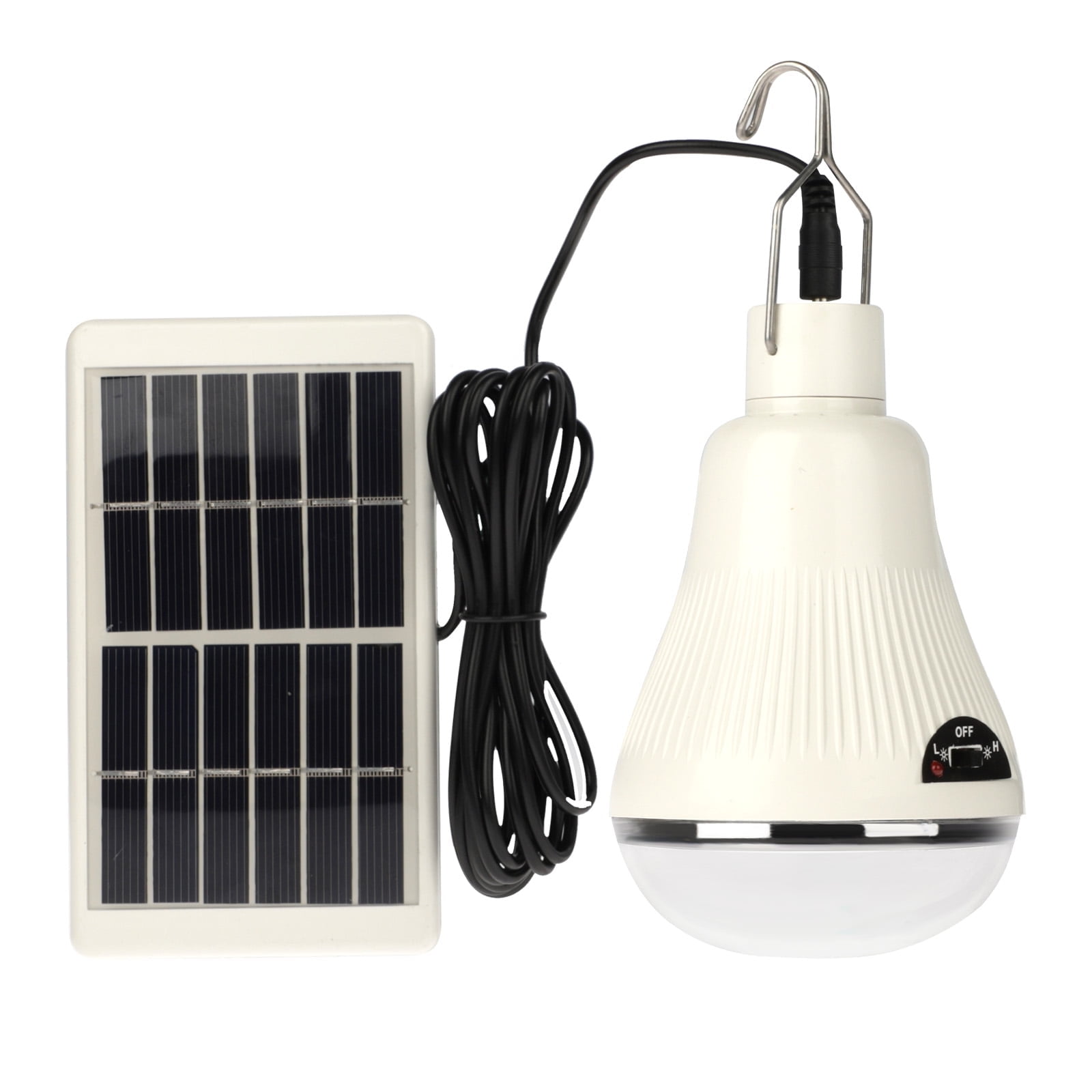 Solar Light Bulb, Rechargeable Solar LED Bulb Lights, Portable Tent Light Bulb with hanging hook, Chicken Coop Lights for Outdoor Camping Fishing Hiking Home Emergency