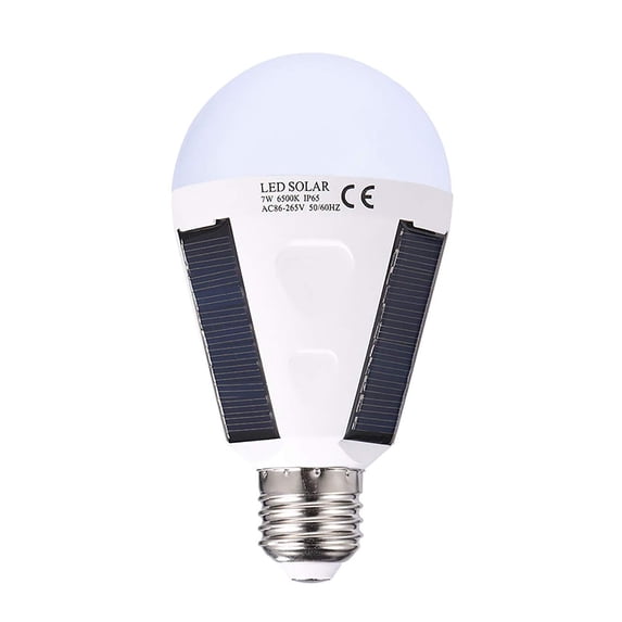 Solar Light Bulbs Emergency Rechargeable LED Outdoor Camping and Home Lighting Long Lasting with E27 Screw Base