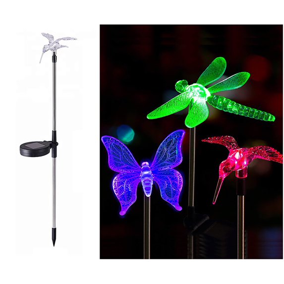 Solar Light Butterfly Bird Colorful Led Decoration Lighting Ground Insertion Street Lamp