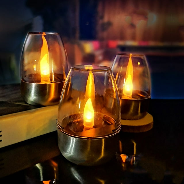 Solar Light Candles, Outdoor Flameless Warm LED Light, Perfect for Patio and Garden Decor