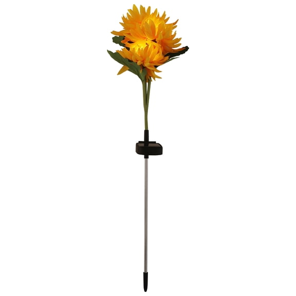 ifundom Solar Outdoor Landscape Light Yellow Chrysanthemum Design for Pathway Lighting