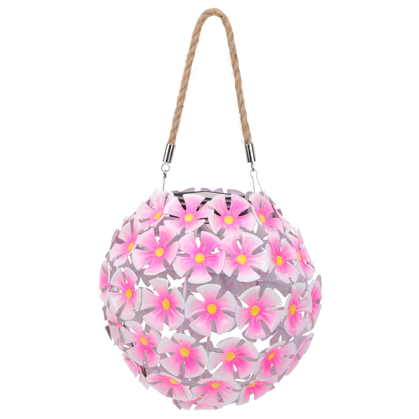 Solar Light Lights Hydrangea Garden Hanging Lamp Led Powered Outdoor Flower Yard Walkway Lawn Pathway Ball Metal Balls