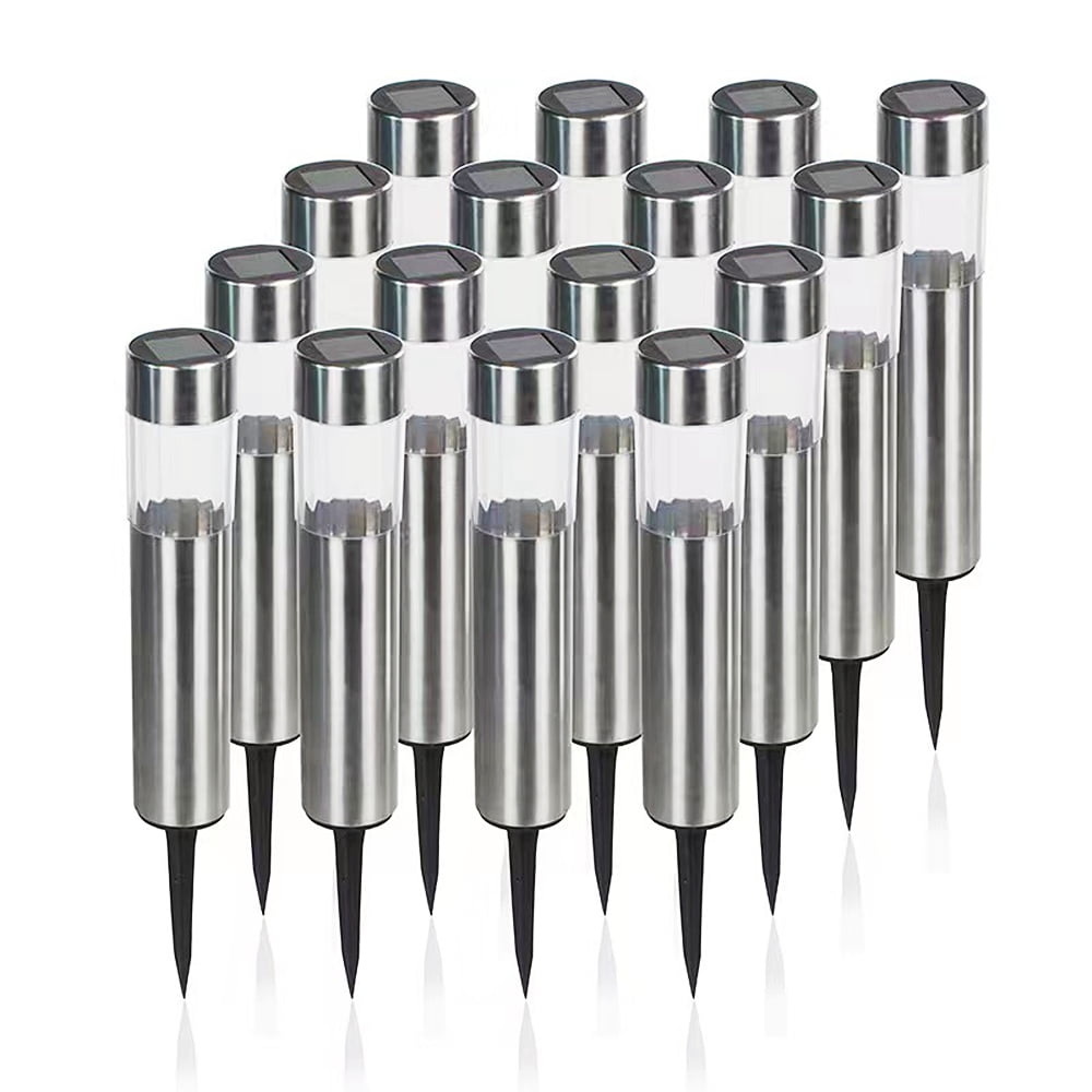 Solar Light Outdoor 12 Piece Set of Stainless Steel LED Solar Garden Light for Patio Lawn Patio Decoration cool White