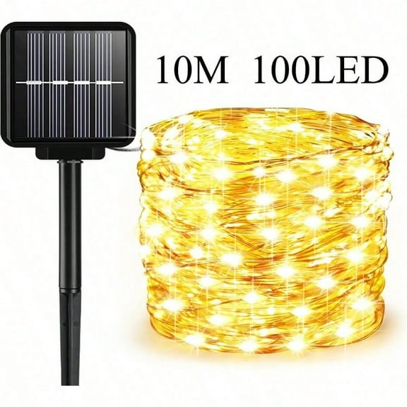 Solar Light String Set - Outdoor Fairy Lights - Waterproof Copper Wire for Outdoor Use - 1 Set - 100/150 LEDs - For Garden Decoration, Wedding Venue Terrace, Lawn, Trees, Outdoor Courtyard