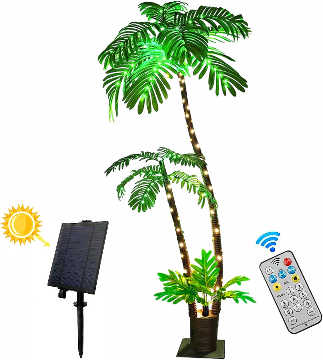 Solar Lighted Artificial Palm Tree for Outside Patio,6 FT Lighted