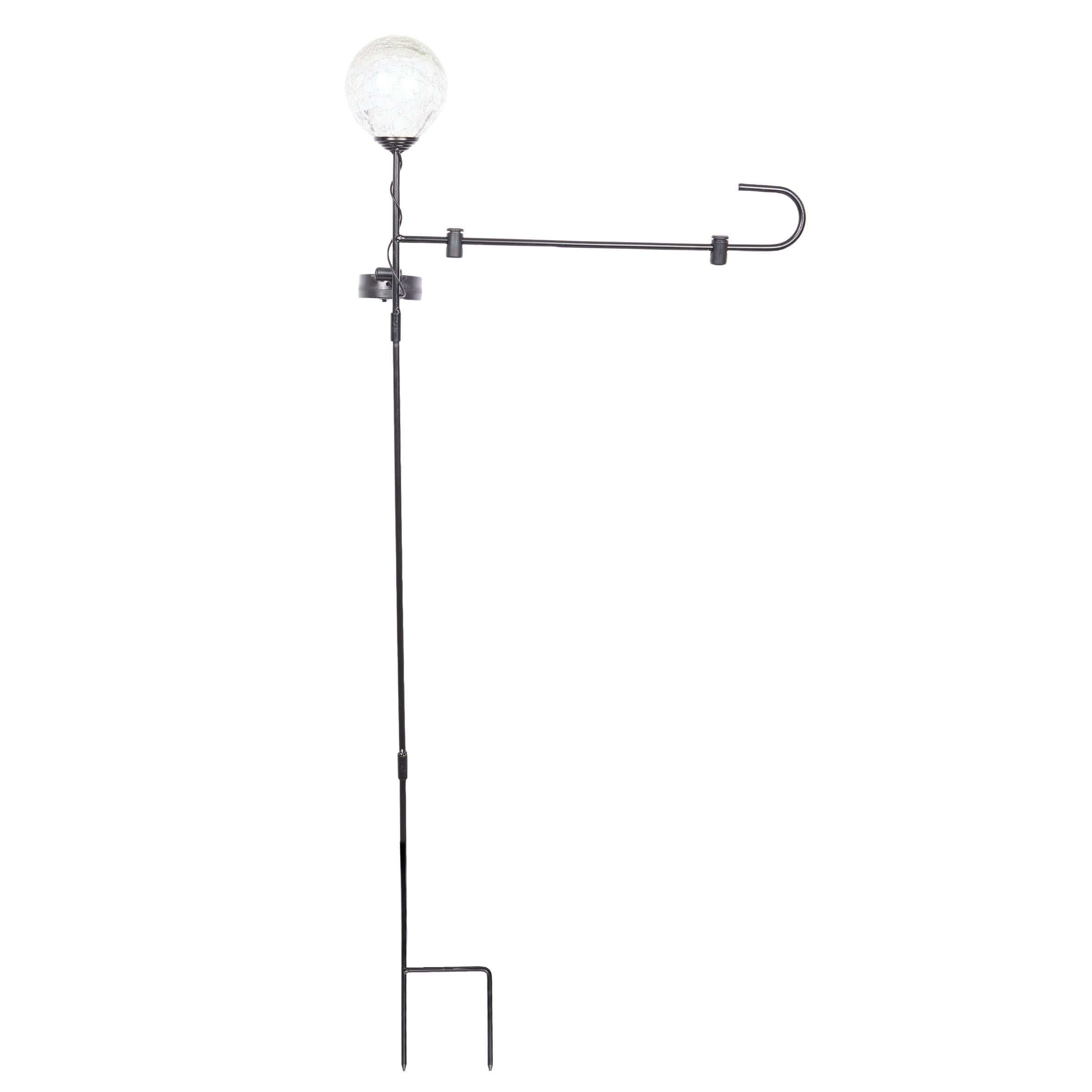 Solar Lighted Globe Garden Flag Holder Stake