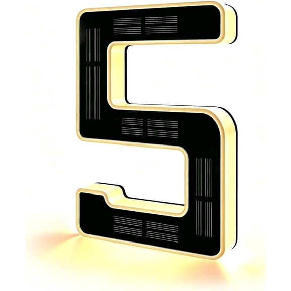 Solar Lighted House Numbers for Outside - 6.7-Inch Solar LED House Numbers & Letters, Weatherproof Wall Mount for Home Garage Fence with Easy Installation (1-Black)