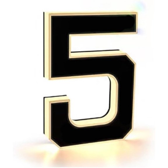 Solar Lighted House Numbers, Waterproof LED Address Plaques with Illuminated Design, Personalized Modern Exterior Sign for Yard, Door, and Outdoor Decoration