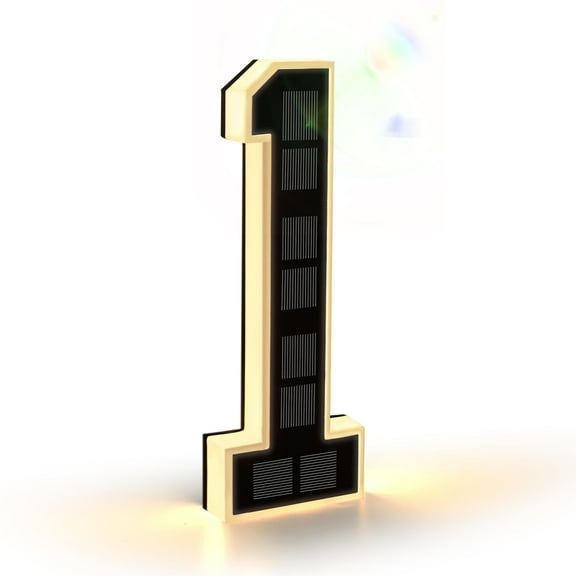 Solar Lighted House Numbers Waterproof LED Address Sign, Light up House Numbers for Outside, Modern Large Plate Backlit Personalized Illuminated Plaque for Home Yard Garage Shop Decor(0)