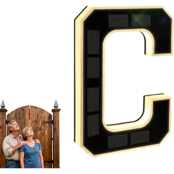 Solar Lighted House Numbers Waterproof LED Address, Solar Address Sign, Upgrade Your Home’s Curb Appeal, Modern LED House Number Light – for Stylish, All-Night Visibility (C)