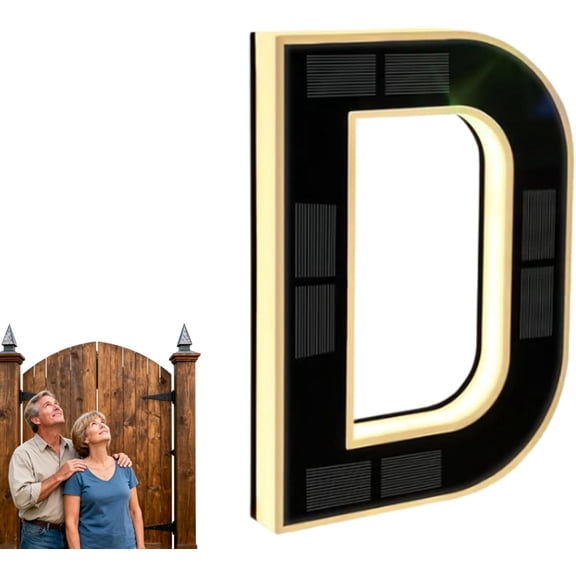 Solar Lighted House Numbers Waterproof LED Address, Solar Address Sign, Upgrade Your Home’s Curb Appeal, Modern LED House Number Light – for Stylish, All-Night Visibility (D)